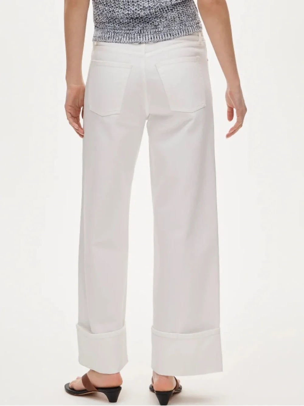 J crew white denim Everyday wide-leg cuffed ankle jean in rigid